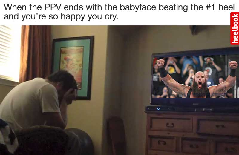 WWE Payback 2017 - Fan Crying when Strowman wins